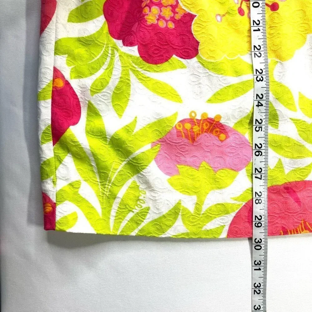 Lilly Pulitzer Strapless Floral Jacquard Dress – Pink Yellow Green – Size 6 - Picture 8 of 12